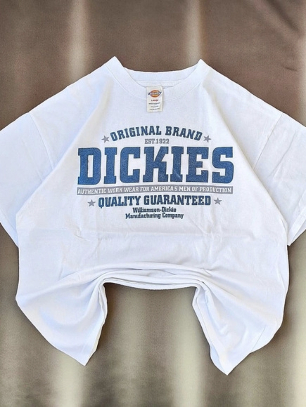 Dickies Original Brand Est 1922 Graphic T-Shirt White & Blue Large Vintage